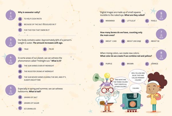 Book cover of 365 Quizzes and Riddles: Super fun, maths, logics and general knowledge Q & As. Published by White Star.