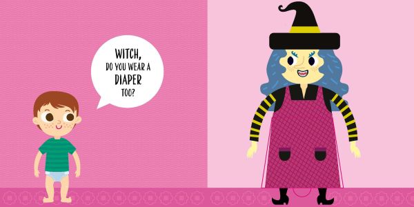 Book cover of Let's Wear Underpants!, with two children and green giant hanging underwear on washing line. Published by White Star.