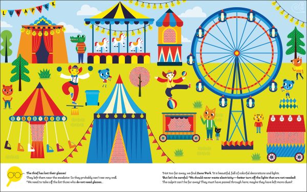 Book cover of SherlDog Holmes and the Missing Orchid, with a dog with black eye mask peering round a greenhouse with flowers. Published by White Star.