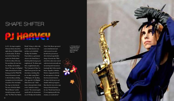 Bright pink cover of Women Rock! Portraits in Popular Music, with tiny bell flowers. Published by White Star.