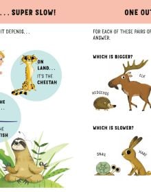 Book cover Animals: Awesome GAMES and FACTS for hours of engaging FUN! with two children sitting on a crocodile in a lake, with a giraffe, frog and toucan. Published by White Star.