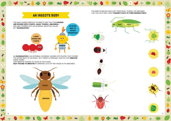 Book cover of Bugs: Mad for Science, with butterflies, beetles and spiders. Published by White Star.