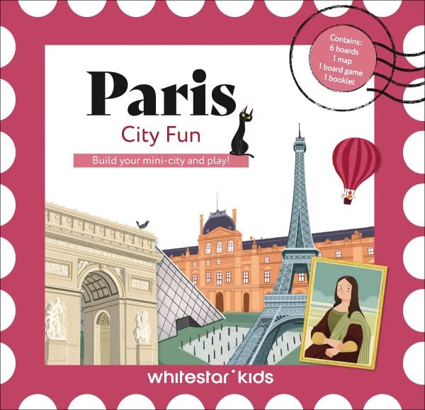 Activity Box Paris City Fun: Build your mini-city and play! with Eiffel Tower, Mona Lisa, Arc de Triomphe, Louvre Pyramid and hot air balloon. Published by White Star.