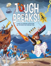 Book cover of Losers, with characters dodging meteorites, lightening strikes and rising tides. Published by White Star.