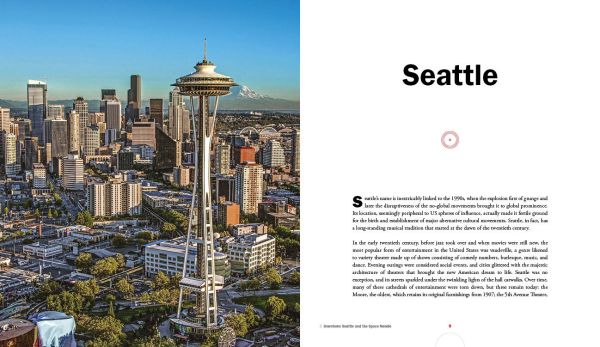 Book cover of Music Cities: Capitals and Places of Musical Geography, with a record. Published by White Star.