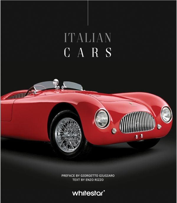 Book cover of Italian Cars, with a red 1965 Ferrari 725 GTB. Published by White Star.