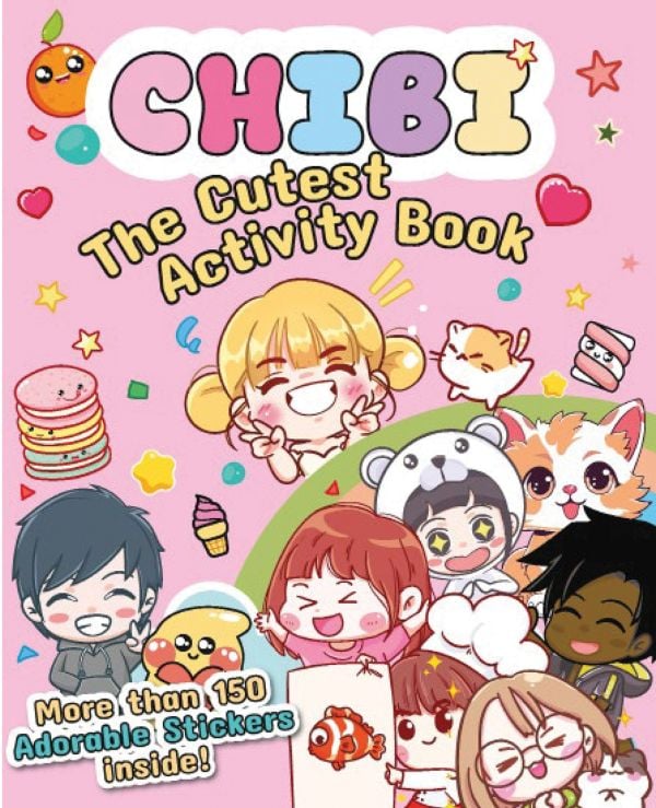 Book cover of Chibi - The Cutest Activity Book, with a cat and hamster. Published by White Star.