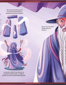 Book cover of The Great Book of Legendary Witches and Wizards, with Merlin the Great and Morgana La Fey. Published by White Star.