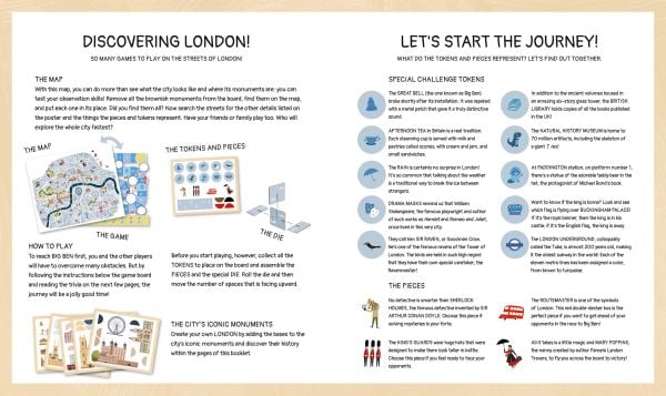 Activity box of London City Fun: Build your mini-city and play!, with the London Eye, Elizabeth Tower, and Westminster Cathedral. Published by White Star.