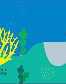 Book cover of Fish: Flip the Felt, with an underwater theme with fishes and shells. Published by White Star.