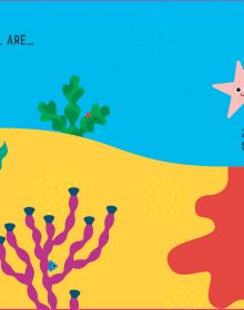 Book cover of Fish: Flip the Felt, with an underwater theme with fishes and shells. Published by White Star.