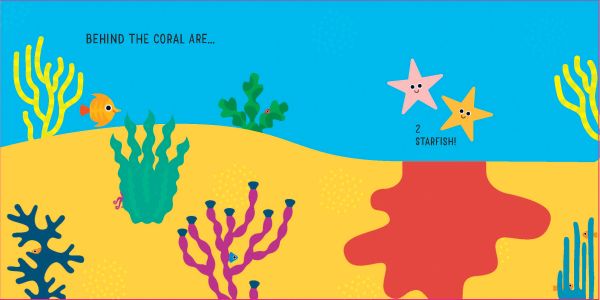 Book cover of Fish: Flip the Felt, with an underwater theme with fishes and shells. Published by White Star.