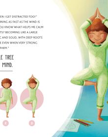 Activity box of Yogi Fun: Over 20 Boardgames in a Travel Size Box, featuring children performing yoga poses. Published by White Star.