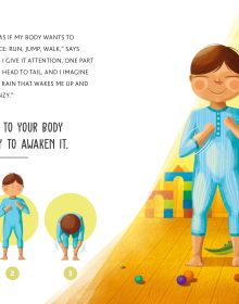 Activity box of Yogi Fun: Over 20 Boardgames in a Travel Size Box, featuring children performing yoga poses. Published by White Star.