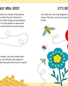 Activity box of Eco-Play Bees! Over 20 Boardgames in a Travel Size Box, with bees, honeycomb and honey pots. Published by White Star.