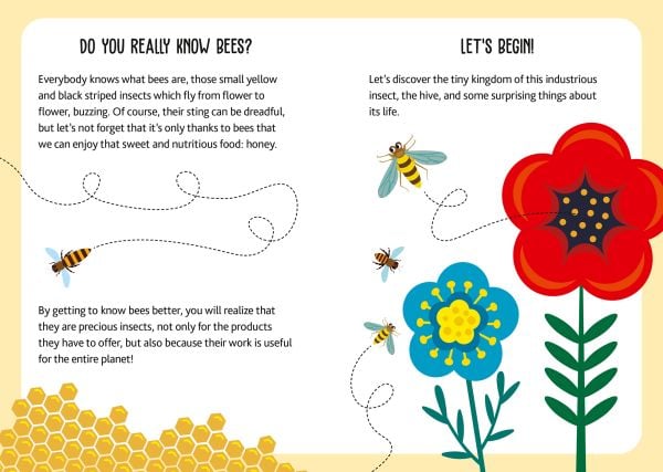 Activity box of Eco-Play Bees! Over 20 Boardgames in a Travel Size Box, with bees, honeycomb and honey pots. Published by White Star.