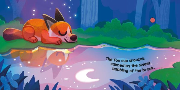 Book cover of The Forest's White Noise: with a fox curled up asleep in the forest. Published by White Star.