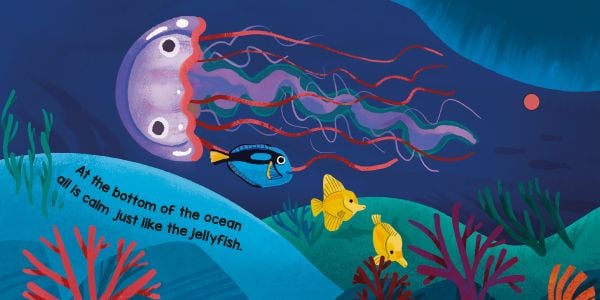 Book cover of Ocean's White Noise: with a green turtle and sea gull in blue sea. Published by White Star.