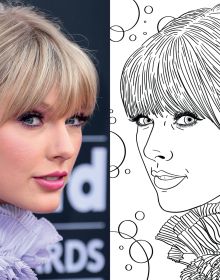 Book cover of Taylor Swift: Coloring & Activity Book, featuring the pop icon with disco ball. Published by White Star.