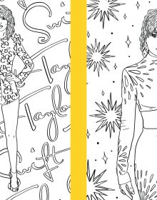 Book cover of Taylor Swift: Coloring & Activity Book, featuring the pop icon with disco ball. Published by White Star.