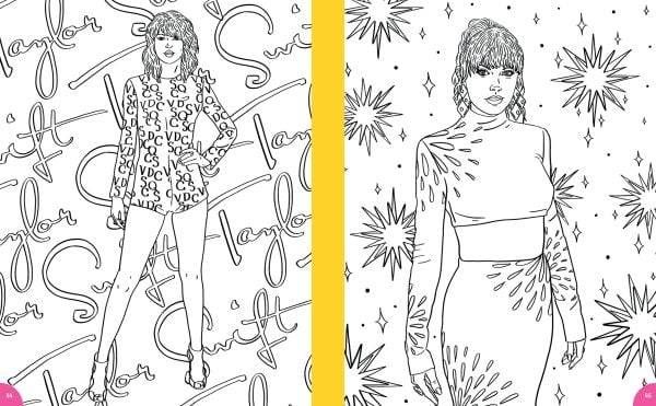 Book cover of Taylor Swift: Coloring & Activity Book, featuring the pop icon with disco ball. Published by White Star.
