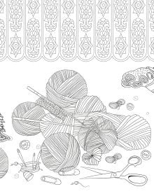 Book cover of Relaxing Cats: Colouring Book, featuring a white and tan cat with a dark landscape behind. Published by White Star.