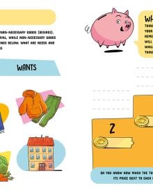 Book cover of Money Savvy: The Building Blocks of Financial Literacy, featuring a piggy bank surrounded by coins and notes. Published by White Star.