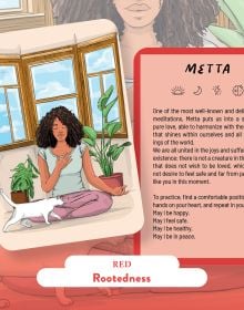 Box cover of 5-Minute-a-day Mindfulness; featuring a woman meditating, surrounded by houuseplants. Published by White Star.