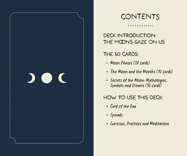 Box cover of Moon Eye Oracle; featuring a blue crescent moon. Published by White Star.