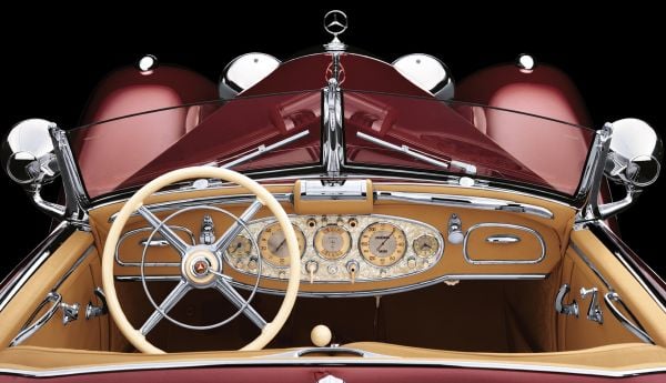 Book cover of German Cars; featuring a black 1958 BMW 507 classic car. Published by White Star.