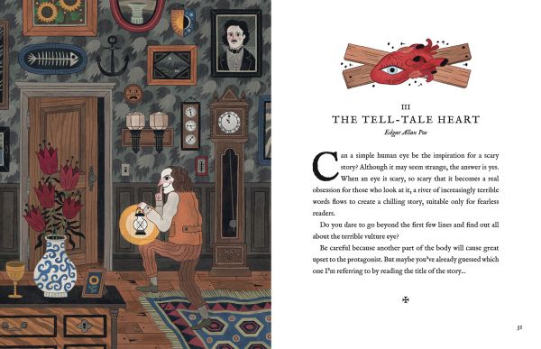 Book cover of Classic Scary Tales; featuring ghosts, vampires and Frankenstein. Published by White Star.