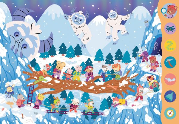 Book cover of Search and Find Monsters; featuring a Halloween scene of ghosts, pumpkins and animals in fancy dress. Published by White Star.