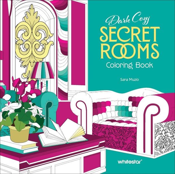 Dark Cozy Secret Rooms. Coloring Book