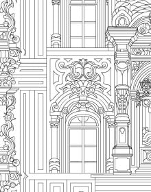 Dark Cozy Secret Rooms. Coloring Book