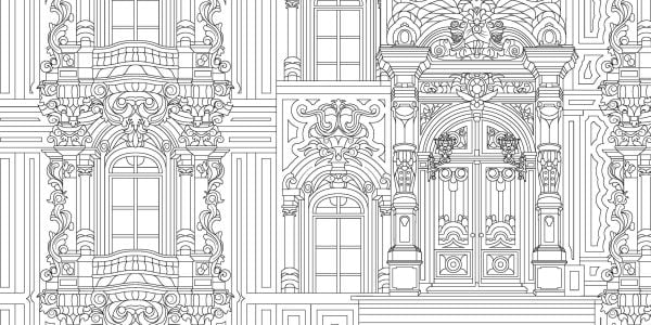 Dark Cozy Secret Rooms. Coloring Book