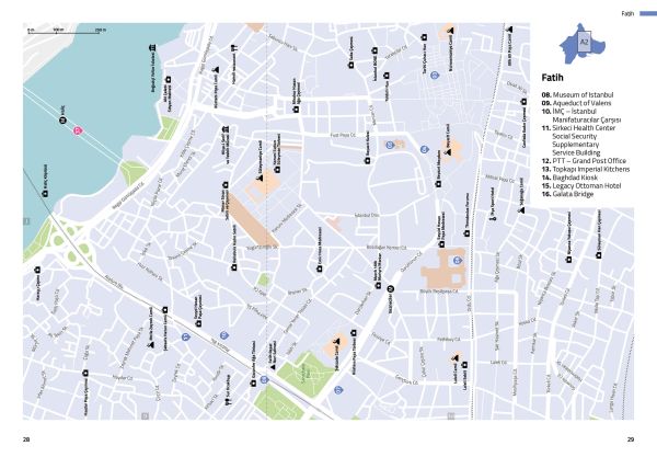 Book cover of Istanbul: On the Road Architecture Guides, with an aerial map of the city. Published by Forma Edizioni.