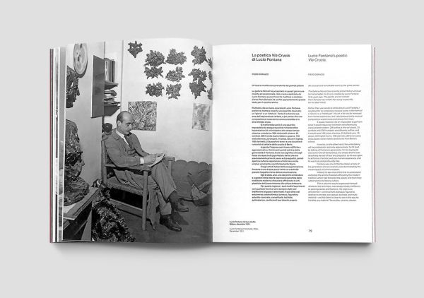 Red cover of 'Lucio Fontana'. Published by Forma Edizioni