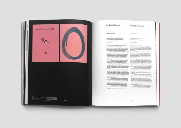 Red cover of 'Lucio Fontana'. Published by Forma Edizioni