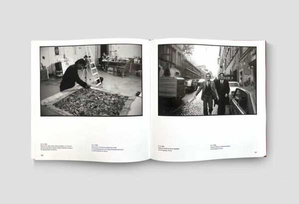 Book cover of Life of Alighiero Boetti, with the Italian artist sitting at a table. Published by Forma Edizioni.