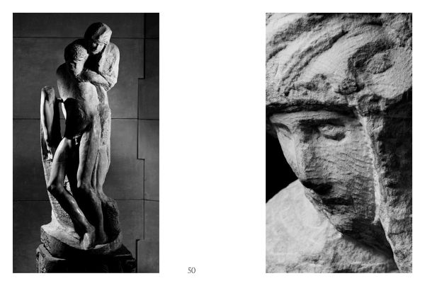 Book cover of Aurelio Amendola for Michelangelo: The Primacy of the Informal, featuring a sculpture of lower half of male figure. Published by Forma Edizioni.