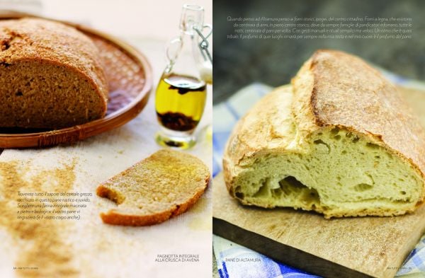 Book cover of Sourdough, A Complete Guide and Recipe Book, featuring a large round sourdough bread, dusted with flour, on wood board. Published by Guido Tommasi Editore.