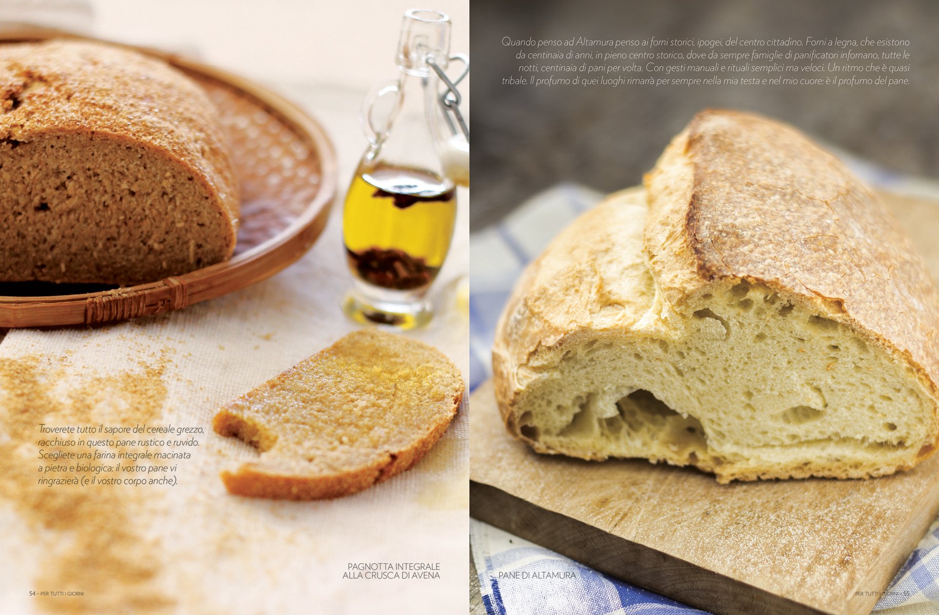 Large round brown top sourdough bread, dusted with flour, on wood board, on cover of 'Sourdough, A Complete Guide and Recipe Book', by Guido Tommasi Editore.