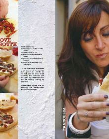 Salami and cheese panini on baking paper, on cover of 'The Pan'Ino', by Guido Tommasi Editore.