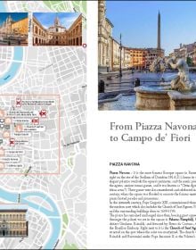 Book cover of Rome Eternal City, with the Tiber river and bridge, and the domed Pantheon building behind. Published by Scripta Maneant Editori.