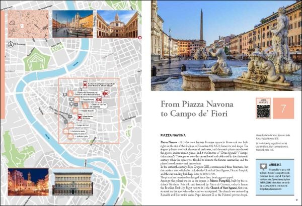 Book cover of Rome Eternal City, with the Tiber river and bridge, and the domed Pantheon building behind. Published by Scripta Maneant Editori.