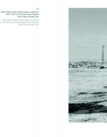 Landscape book cover of Caravanserai, Traces, Places, Dialogue in the Middle East, featuring a black and white photo of large, flat-roofed building in Middle Eastern landscape. Published by 5 Continents Editions.