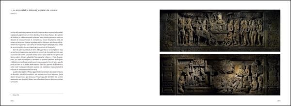 Book cover of Borobudur: Joyau de l'art bouddhique; featuring a bas-relief carvings of Buddhist temple. Published by 5 Continents Editions.