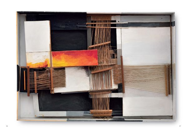 Book cover of Maria Lai. Holding the Sun by the Hand, featuring an orange sun with yellow and orange rays, on beige fabric. Published by 5 Continents Editions.