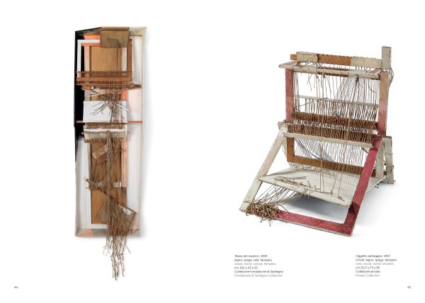 Book cover of Maria Lai. Holding the Sun by the Hand, featuring an orange sun with yellow and orange rays, on beige fabric. Published by 5 Continents Editions.