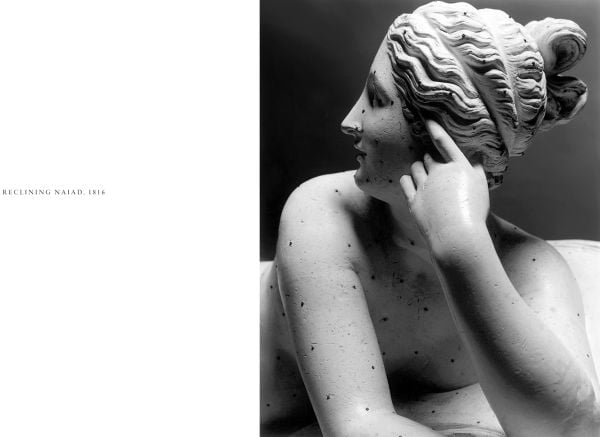 Book cover of Canova: Four Tempos, Volume II, featuring a white ancient classical sculpture of a nude male model with arm leaning on clothed plinth. Published by 5 Continents Editions.